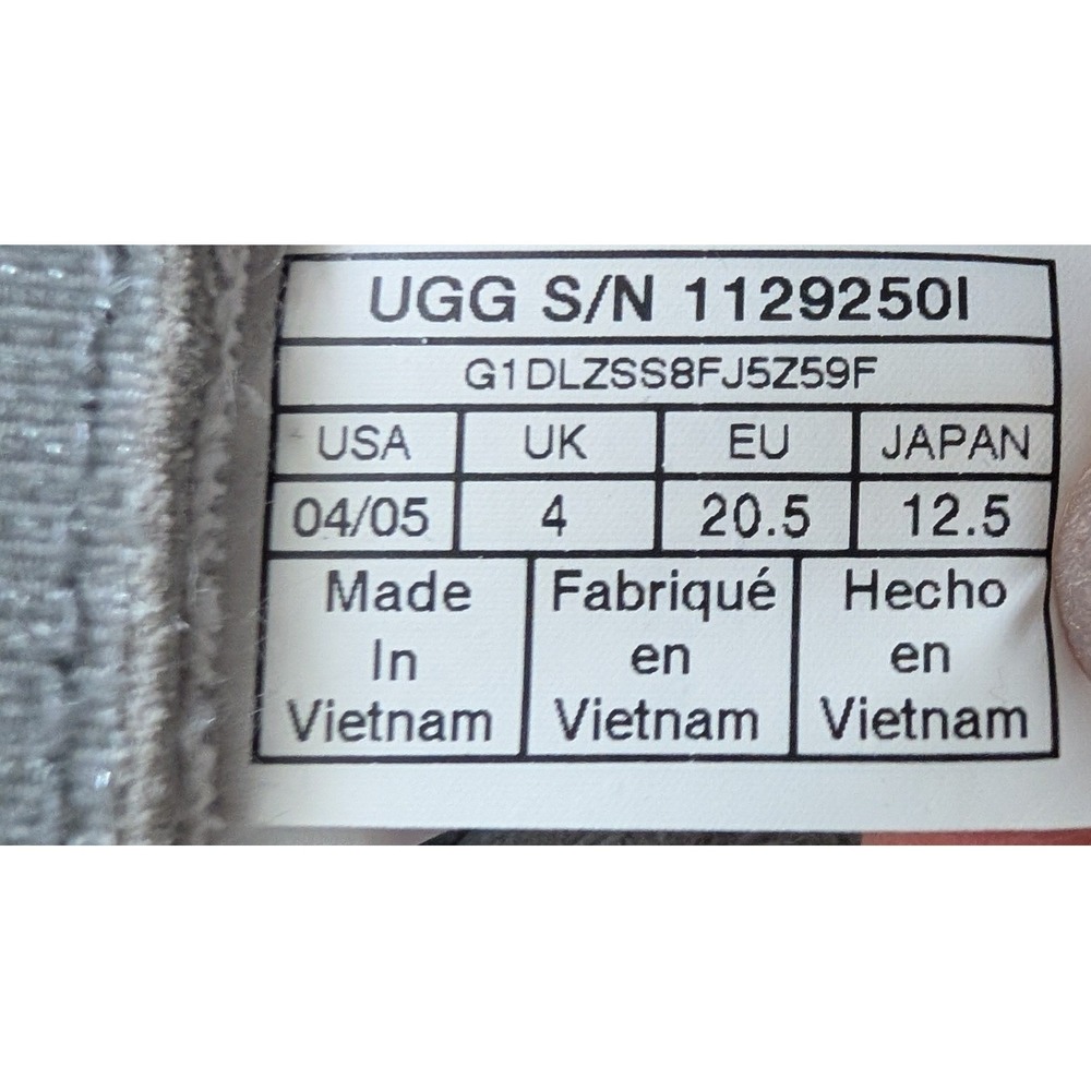 UGG Toddler Baby Boots Gray Suede Cozy Fur Lined Size 4 5 - Picture 5 of 6